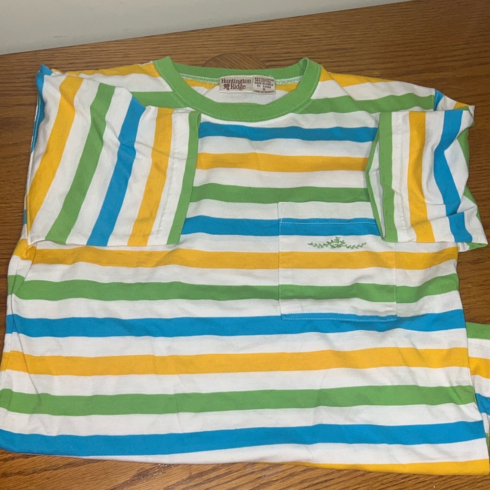 Hunting Ridge colorful striped women’s shirt, blouse oversized small like new